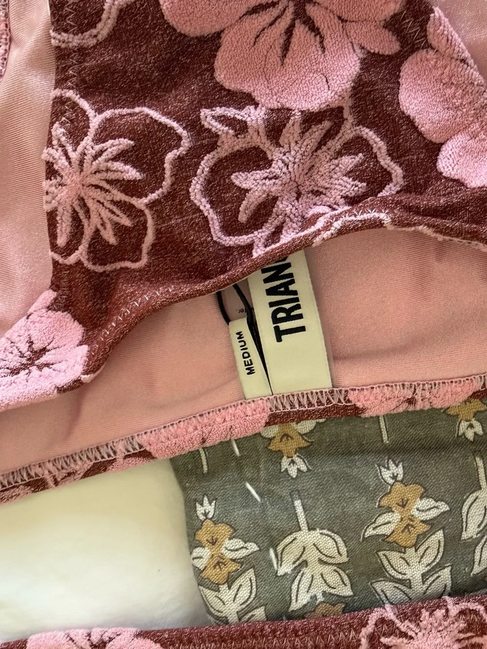 triangl swimwear Pink Floral Bikini Top and bottom